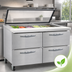 Thumbnail image #4 for Continental Refrigerator Mighty Top SW48N18M-HGL-D 48-Inch Two-Section Sandwich Prep Table with Hinged Glass Lid and Drawers