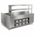 Thumbnail image #4 for Randell RCC-80.5 Modular Center-Island Chef Service Counter, 80-1/2 Inch Center Section with Plate Storage Cabinet, Double Overshelf and Left Wing Wall