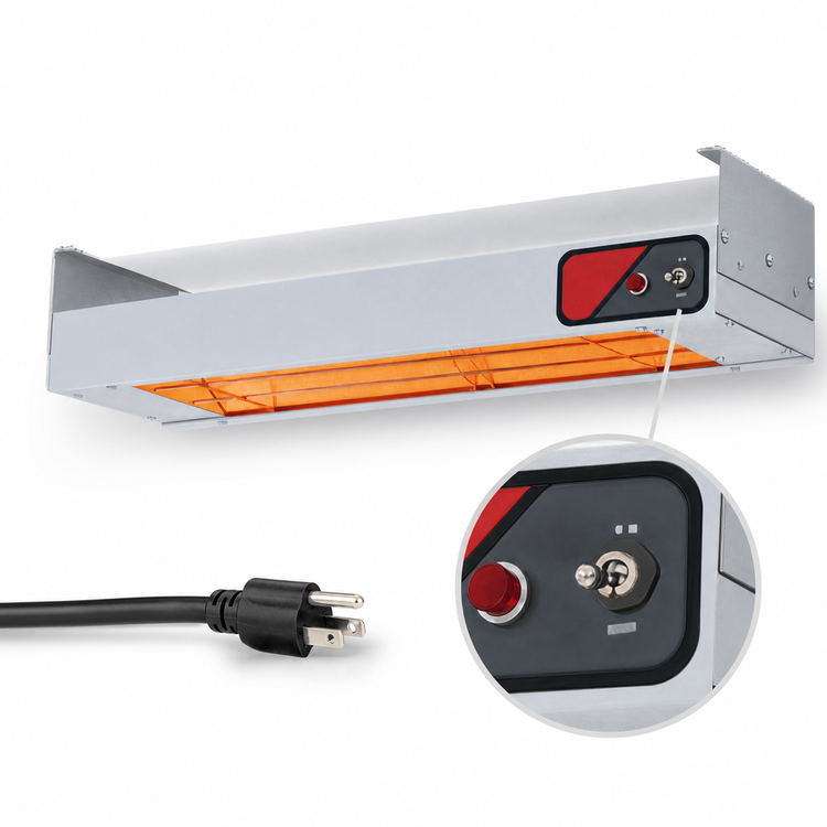 Product image #4 for Nemco 24-Inch Single Infrared Strip Heater with On/Off Toggle Switch and Cord & Plug