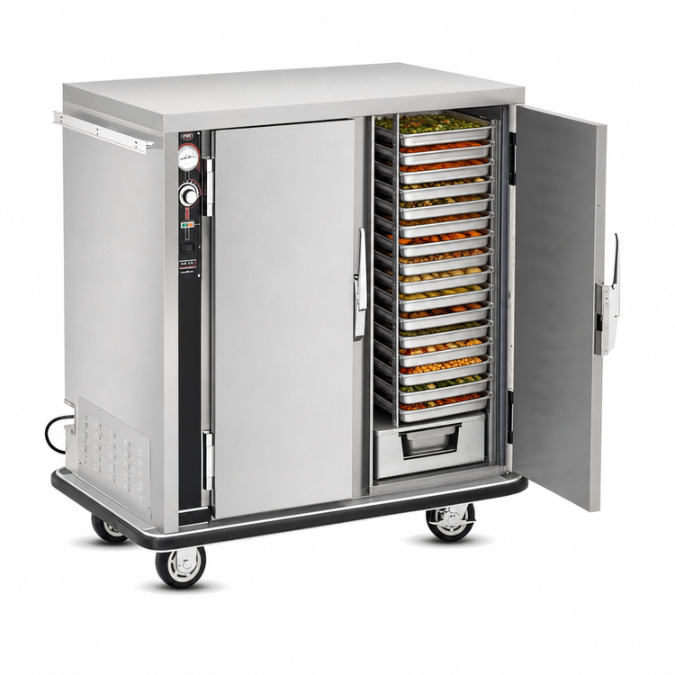 Product image #5 for FWE Mobile Heated Holding Cabinet with Humi-Temp Humidity System, 20 Full-Size Pan Capacity, Stainless Steel
