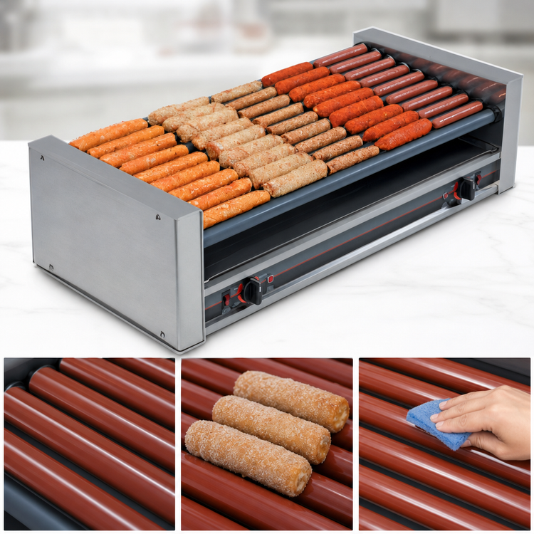 Product image #4 for Roll-A-Grill Slanted Hot Dog Roller Grill, 36 Hot Dog Capacity, GripsIt Rollers, 230V