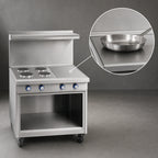 Thumbnail image #4 for Imperial (Middleby) Spec Series IHR-4-1HT-E-XB 36-Inch Electric Range/Hot Top Combo, 4 Round Elements, 12-Inch Hot Top, Open Cabinet Base