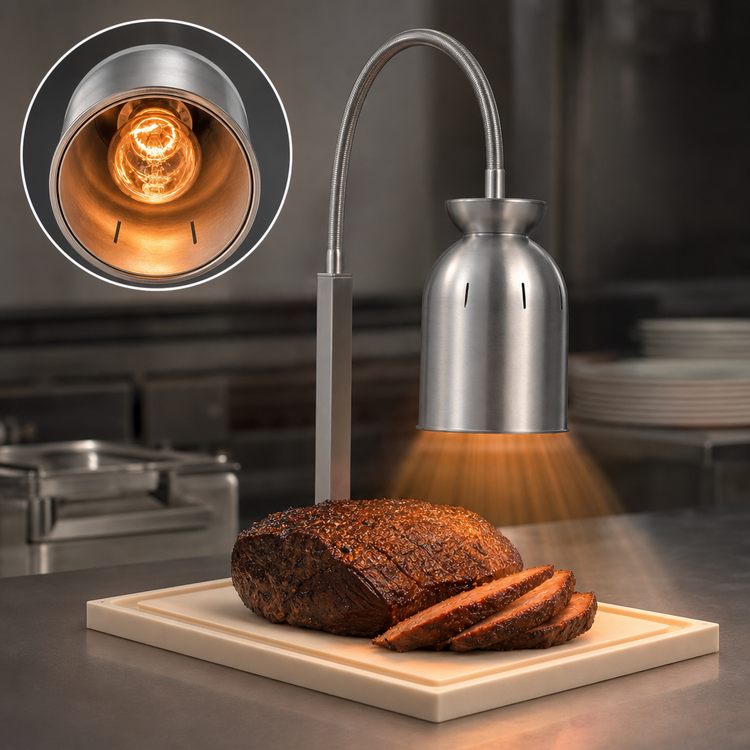 Product image #4 for Nemco Countertop Adjustable Single-Bulb Carving Station with Flex-Mount Heat Lamp and HDPE Cutting Board