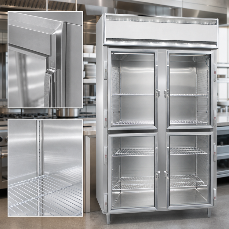 Product image #4 for Continental Refrigerator D2FSNSAGDHD Designer Line Two-Section Shallow Depth Reach-in Glass Door Freezer