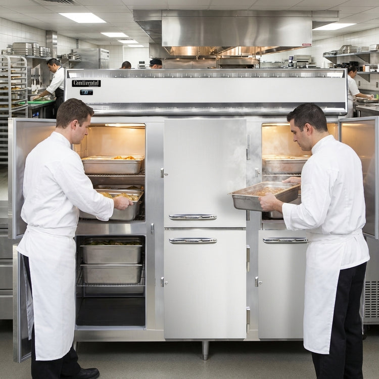 Product image #3 for Continental Refrigerator DL3WE-SS-PT-HD Three-Section Extra Wide Pass-Thru Heated Holding Cabinet