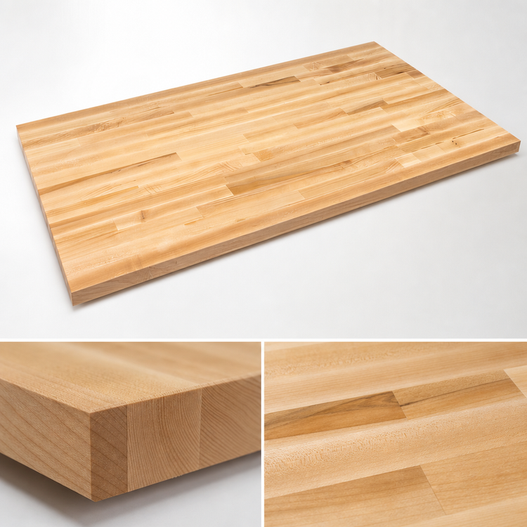 Product image #4 for John Boos Boos Block Blended Edge Grain Northern Hard Rock Maple Kitchen Countertop, 132 x 30 x 1-1/2 Inch, Varnique Finish