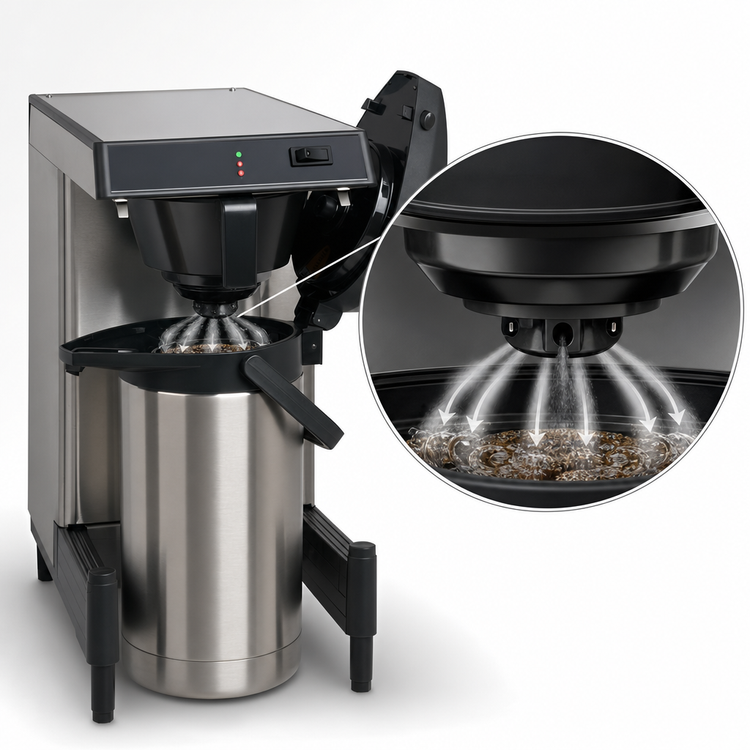 Product image #4 for BUNN SmartWAVE WAVE15-APS Low Profile Wide Base Automatic Fill Airpot/Thermal Carafe Coffee Brewer