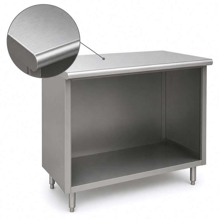 Product image #4 for Eagle Spec-Master Open Front Enclosed Base Work Table, 120W x 30D, 14/304 Stainless Steel Top