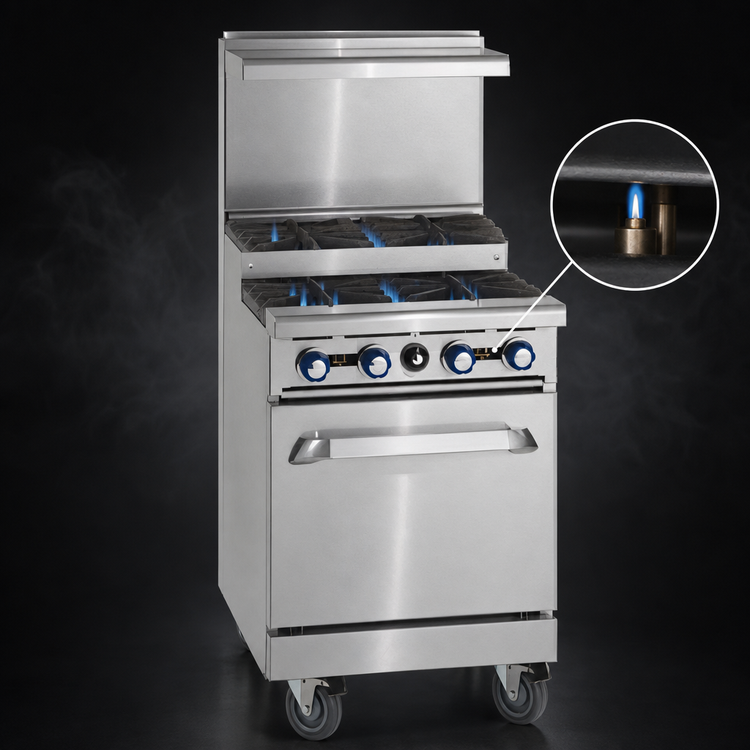 Product image #4 for Imperial Pro Series 36-Inch Gas Restaurant Range with 3 Open Burners, 3 Step-Up Open Burners, and Standard Oven