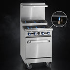 Thumbnail image #4 for Imperial (Middleby) Pro Series IR-6-SU 36-Inch Gas Range, 6 Open Burners, Standard Oven, Stainless Steel, Backriser with Hi-Shelf