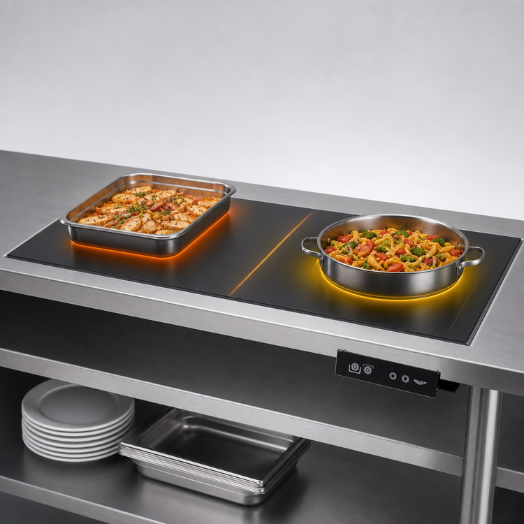 Product image #4 for Vollrath Flush Mount Drop-In Heated Shelf, 38" Wide, Dual Warming Zones, Black Aluminum Hardcoat, 120V