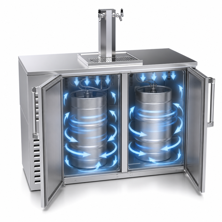 Product image #4 for Krowne DB52 Two-Section Self-Contained Direct Draw Draft Beer Cooler