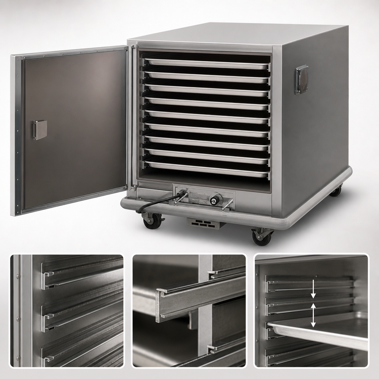 Product image #4 for Carter-Hoffmann PH185 Mobile Undercounter Heated Food Transport Cabinet with Universal Slides, 10 Full-Size Pan Capacity