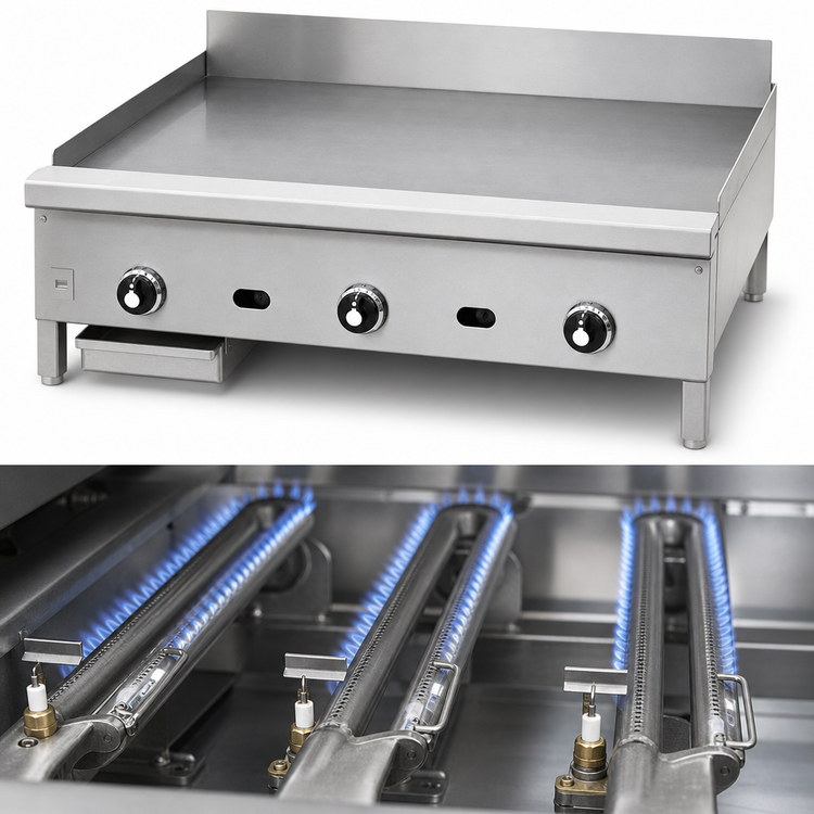 Product image #4 for Supreme JGM-2436-F 36" Gas Floor Model Griddle with 1" Smooth Steel Plate