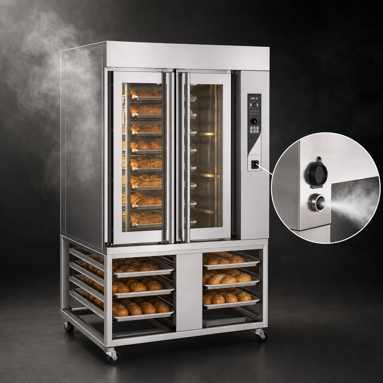Product image #4 for Blodgett XR8-E/STAND Electric Mini Rotating Rack Bakery Oven with Stainless Steel Stand