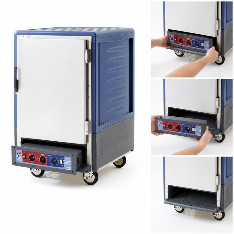 Product image #4 for Metro C5 3 Series Half-Height Low-Watt Heated Holding and Proofing Cabinet with Blue Insulation Armour and Solid Door