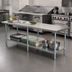 Thumbnail image #4 for Omcan 108-Inch 430 Stainless Steel Work Table with Undershelf (108 Inches x 24 Inches x 34 Inches)