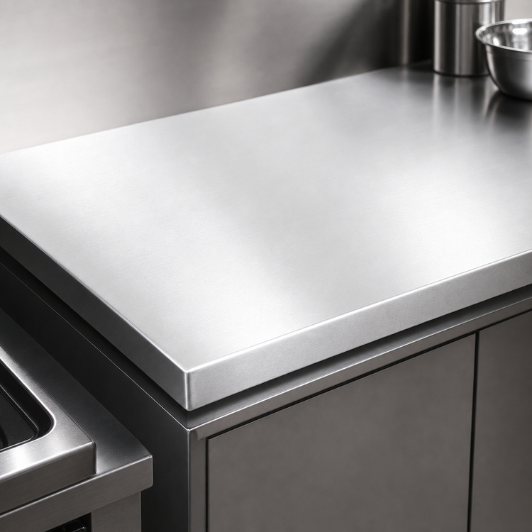 Product image #5 for John Boos Stainless Steel Flat Countertop with Underlayment, 96 x 25 x 1-1/2 Inches