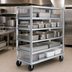 Thumbnail image #4 for FWE Queen Mary Heavy-Duty Aluminum Utility Cart, 5-Shelf, 27 x 73-Inch Shelves, 1,200 lb Capacity