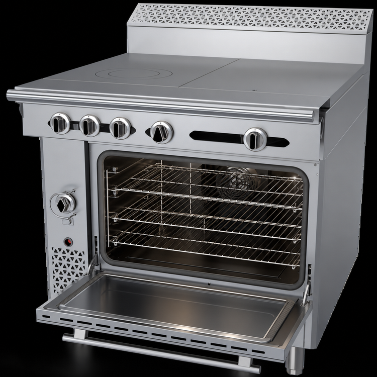 Product image #4 for Garland Cuisine Series 36-Inch Heavy Duty Gas Combination Top Range with Dual Hot Tops and Convection Oven