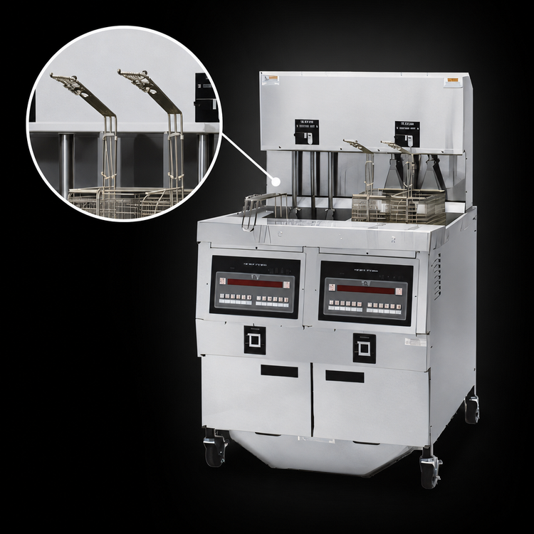 Product image #4 for Henny Penny OEA-322 2-Well Electric Auto Lift Open Fryer with Built-In Filtration