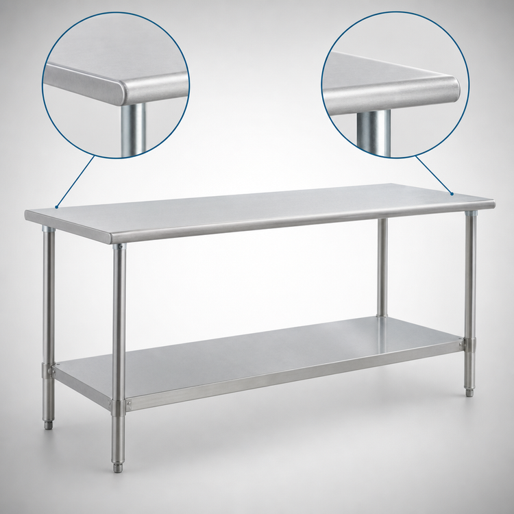 Product image #4 for Eagle Group Budget Series 84-Inch x 30-Inch 430 Stainless Steel Work Table with Adjustable Undershelf