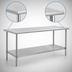 Thumbnail image #4 for Eagle Group Budget Series 84-Inch x 30-Inch 430 Stainless Steel Work Table with Adjustable Undershelf