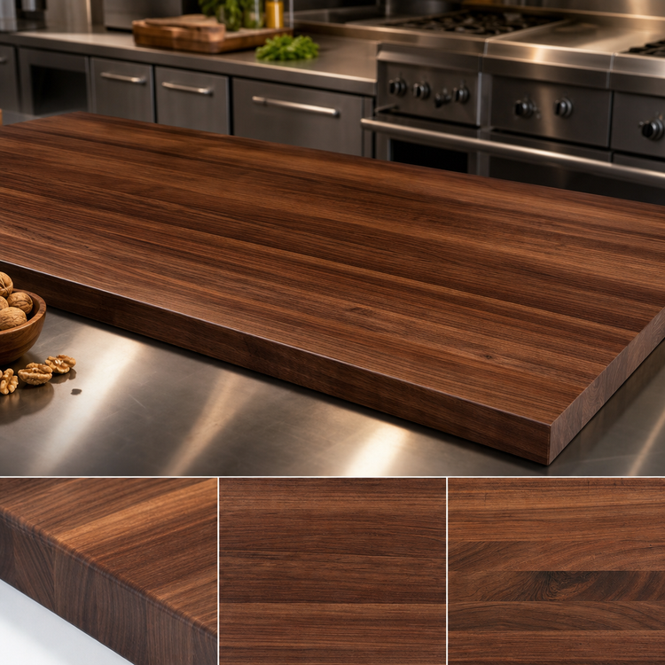 Product image #4 for John Boos Boos Block 108-Inch x 27-Inch x 1-1/2-Inch American Black Walnut Edge Grain Kitchen Countertop