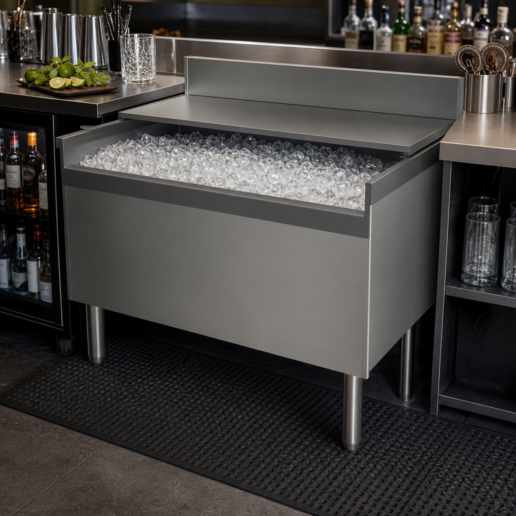 Product image #4 for Perlick Top Shelf TSF42IC Modular Full-Depth Underbar Ice Bin/Cocktail Unit, 42 Inch x 24 Inch, 125 lb Capacity