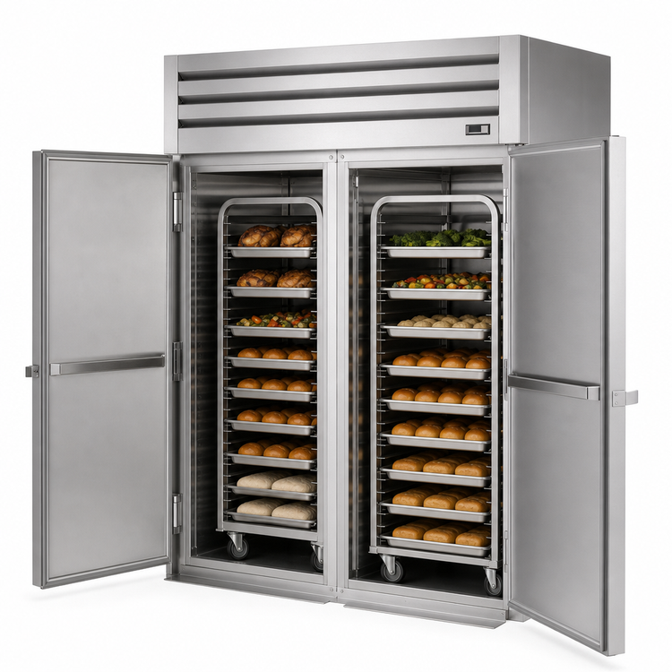 Product image #4 for True SPEC SERIES Roll-Thru 2-Section Heated Holding Cabinet with Dual Front & Rear Solid Swing Doors