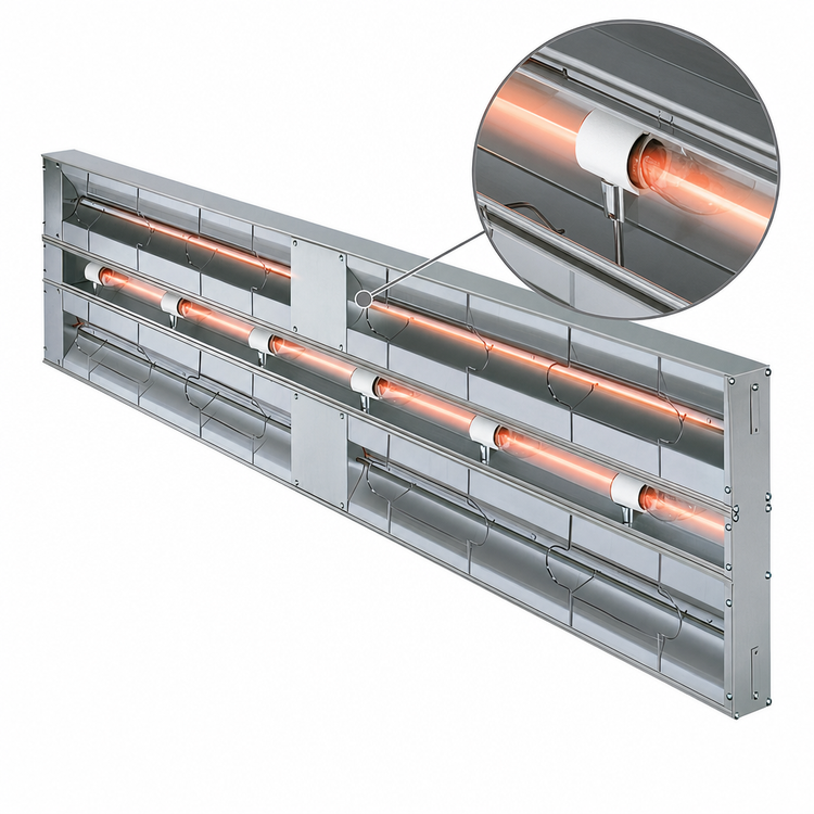 Product image #4 for Hatco Glo-Ray® GRAHL-60 60-Inch Lighted Infrared Strip Heater, Aluminum