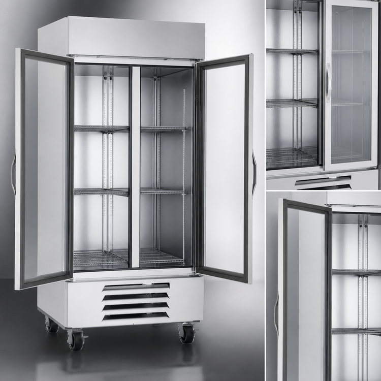 Product image #5 for Beverage-Air Horizon Series Two-Section Reach-In Freezer with Dual Glass Display Doors, 35.08 Cu. Ft., Bottom-Mounted Self-Contained Refrigeration