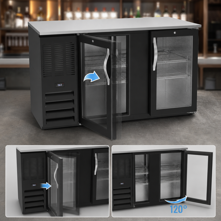 Product image #4 for Beverage-Air 58-Inch Two-Section Glass Door Back Bar Refrigerator