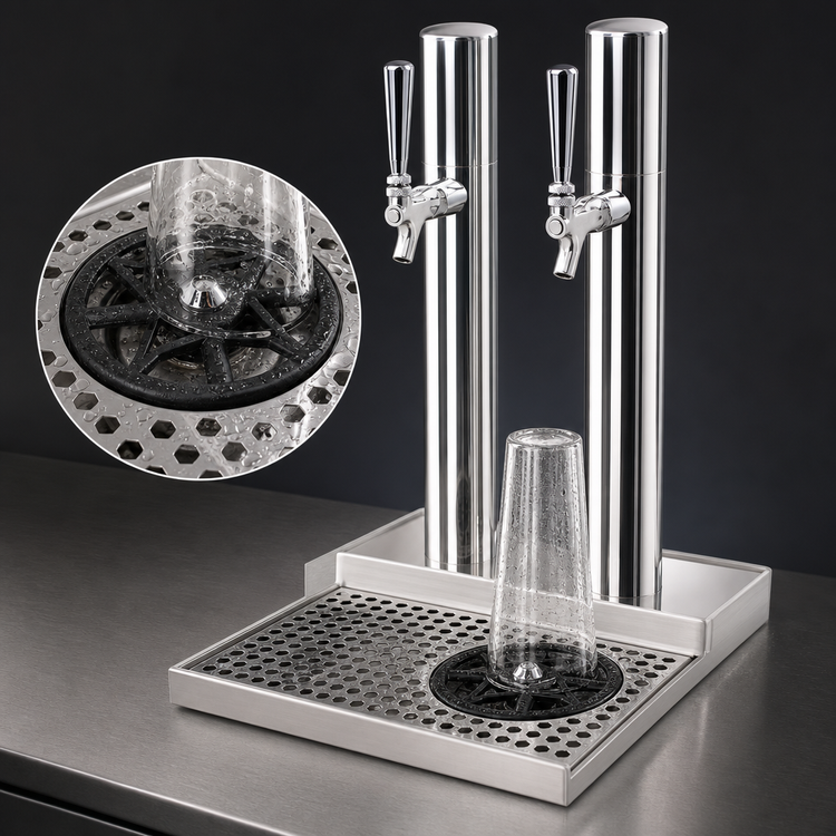 Product image #4 for Micro Matic Skyline Countertop 2-Faucet Glycol-Cooled Draft Beer Station with Glass Rinser