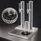 Thumbnail image #4 for Micro Matic USA Skyline BS-SKY-2PSSKR Countertop 2-Faucet Glycol-Cooled Draft Beer Station with Glass Rinser, Polished Stainless Steel