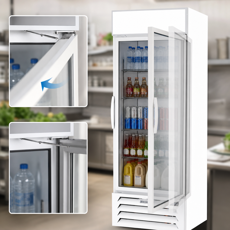 Product image #4 for Beverage-Air MarketMax 23.32 Cu. Ft. One-Section Reach-In Glass Door Refrigerated Merchandiser, White