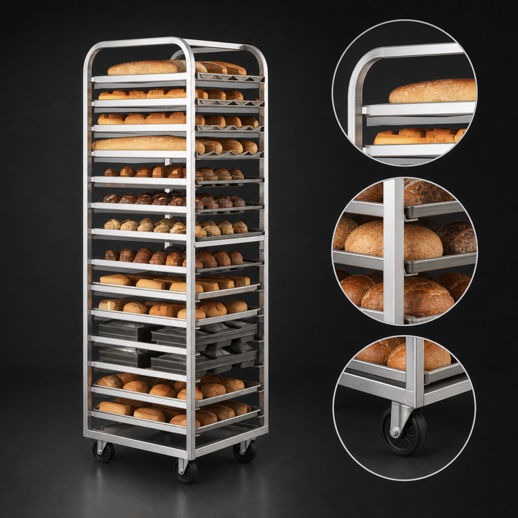 Product image #4 for Adamatic A-Style Roll-In Oven Rack, Double Side Load, 21 Full-Size Pan Capacity
