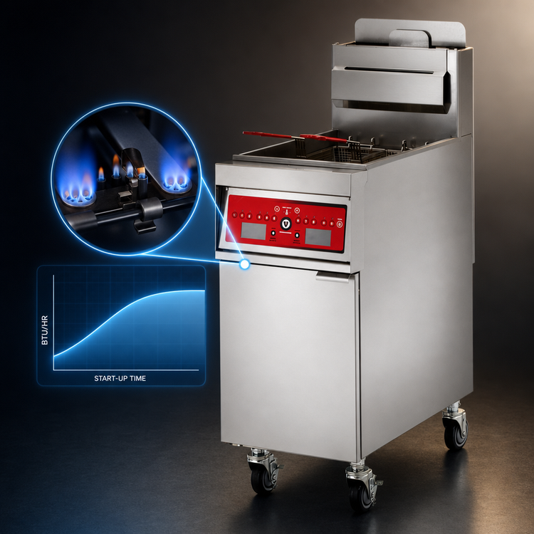 Product image #5 for Vulcan PowerFry5 15-1/2-Inch Wide Freestanding Gas Fryer with KleenScreen PLUS Filtration System, 45-50 lb Capacity
