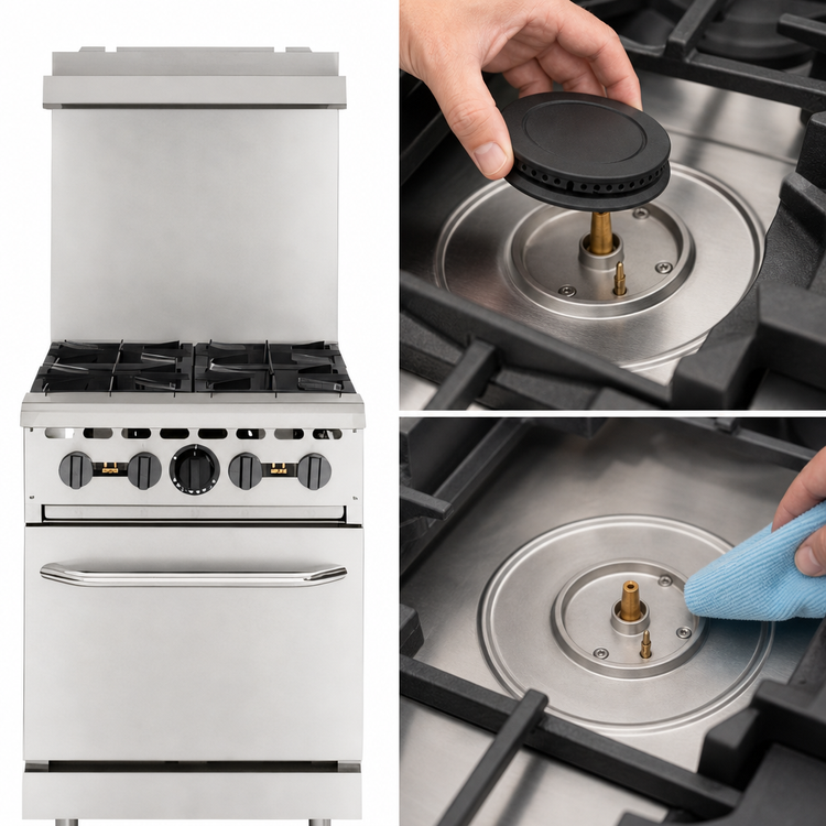 Product image #5 for Wolf WX Series 24-Inch Stainless Steel 4-Burner Natural Gas Restaurant Range with Oven Base