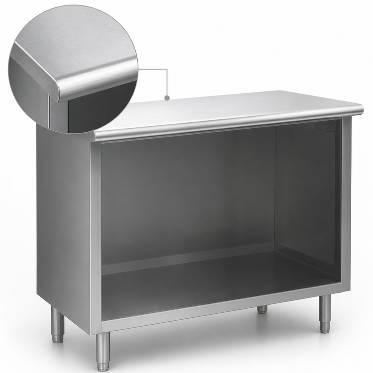 Product image #4 for Eagle Spec-Master Open Front Cabinet Base Work Table, 36 x 24 Inches, 14-Gauge 304 Stainless Steel Top