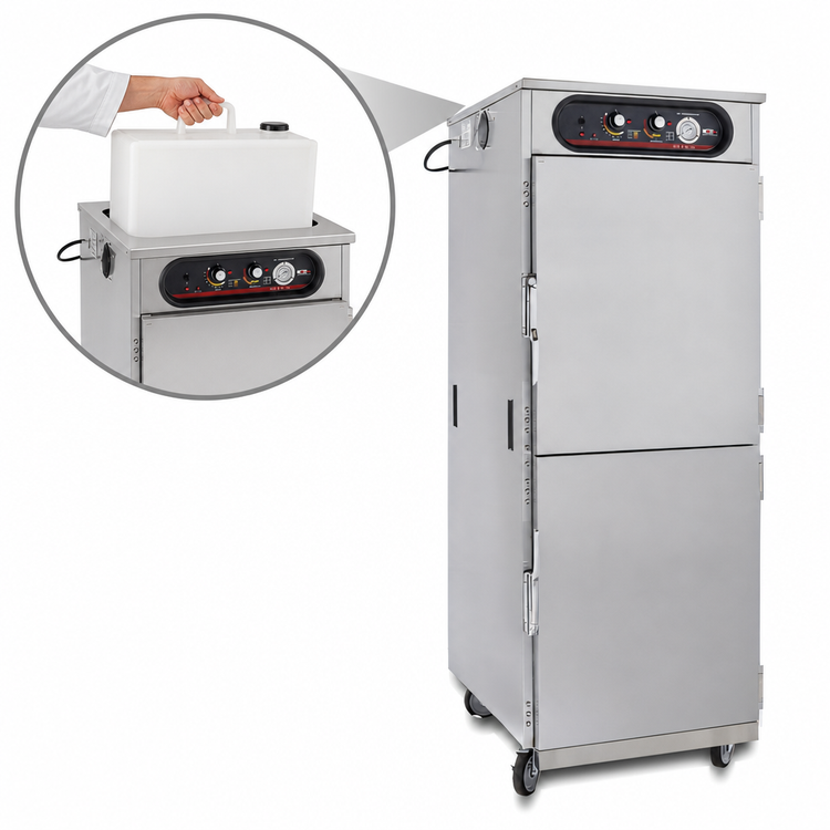 Product image #5 for hotLOGIX HL6-18 Insulated Humidified Full-Height Holding Cabinet, 1 Compartment, Aluminum, Solid Door