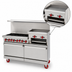 Thumbnail image #4 for American Range 60-Inch Gas Restaurant Range with 6 Open Burners, 24-Inch Raised Griddle/Broiler, Left Convection Oven, and Right Storage Base