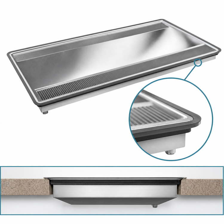 Product image #4 for Atlas Metal WU-44 Drop-In Single Urn Drain with Anti-Splash Grate