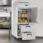 Thumbnail image #4 for Everest Refrigeration ESR1D2 23 Cu. Ft. One-Section Half-Door-and-Drawer Combo Reach-In Refrigerator, Stainless Steel, Top-Mounted