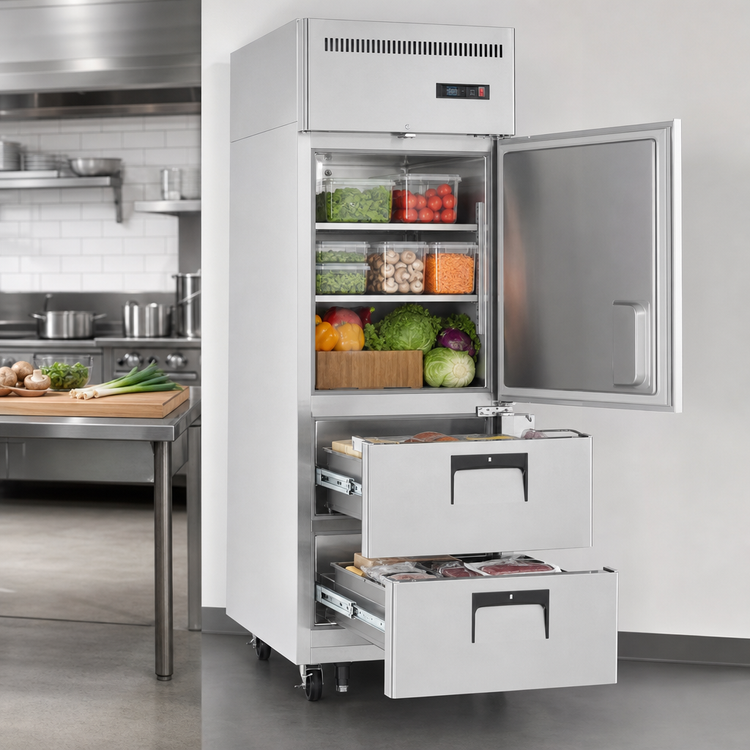 Product image #4 for Everest Refrigeration One-Section Door and Drawer Combo Reach-In Refrigerator, 23 Cu. Ft., 29-1/4 Inches Wide
