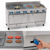 Thumbnail image #4 for Comstock-Castle 72 Inch Commercial Gas Range with 6 Open Burners, 18 Inch Griddle, 18 Inch Char-Broiler, and 2 Extra-Wide Ovens