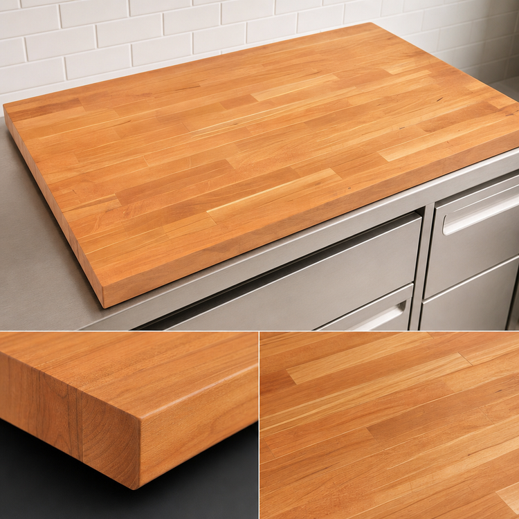 Product image #4 for John Boos Boos Block American Cherry Edge Grain Kitchen Countertop, 42 x 25 x 1-1/2 Inch, No Backsplash, Penetrating Oil Finish