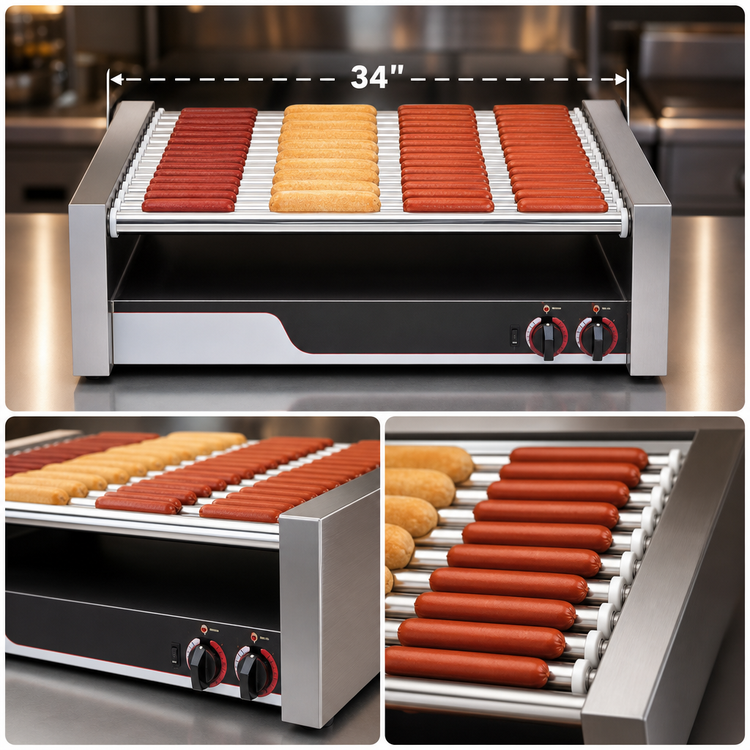 Product image #4 for APW Wyott X*PERT HotRod HR-85 Countertop 18-Roller Hot Dog Grill