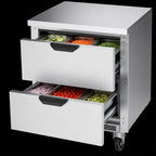 Thumbnail image #4 for Beverage Air WTRD27AHC-2-FLT 27-Inch One-Section Worktop Refrigerator with 2 Drawers, Flat Stainless Steel Top, R290 Refrigeration