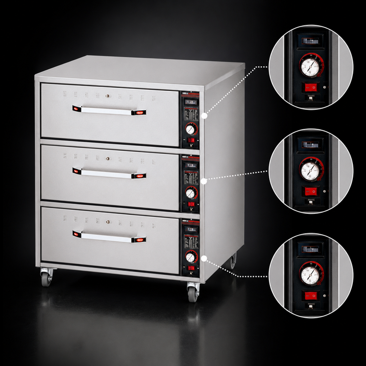 Product image #4 for Hatco HDW-3 Freestanding 3-Drawer Standard Width Warming Drawer